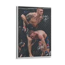 Justin Gaethje VS Dustin Poirier Match Signed Poster Wall Art Poster Scroll Canvas Painting Picture Living Room Decor Home 08x12inch(20x30cm)