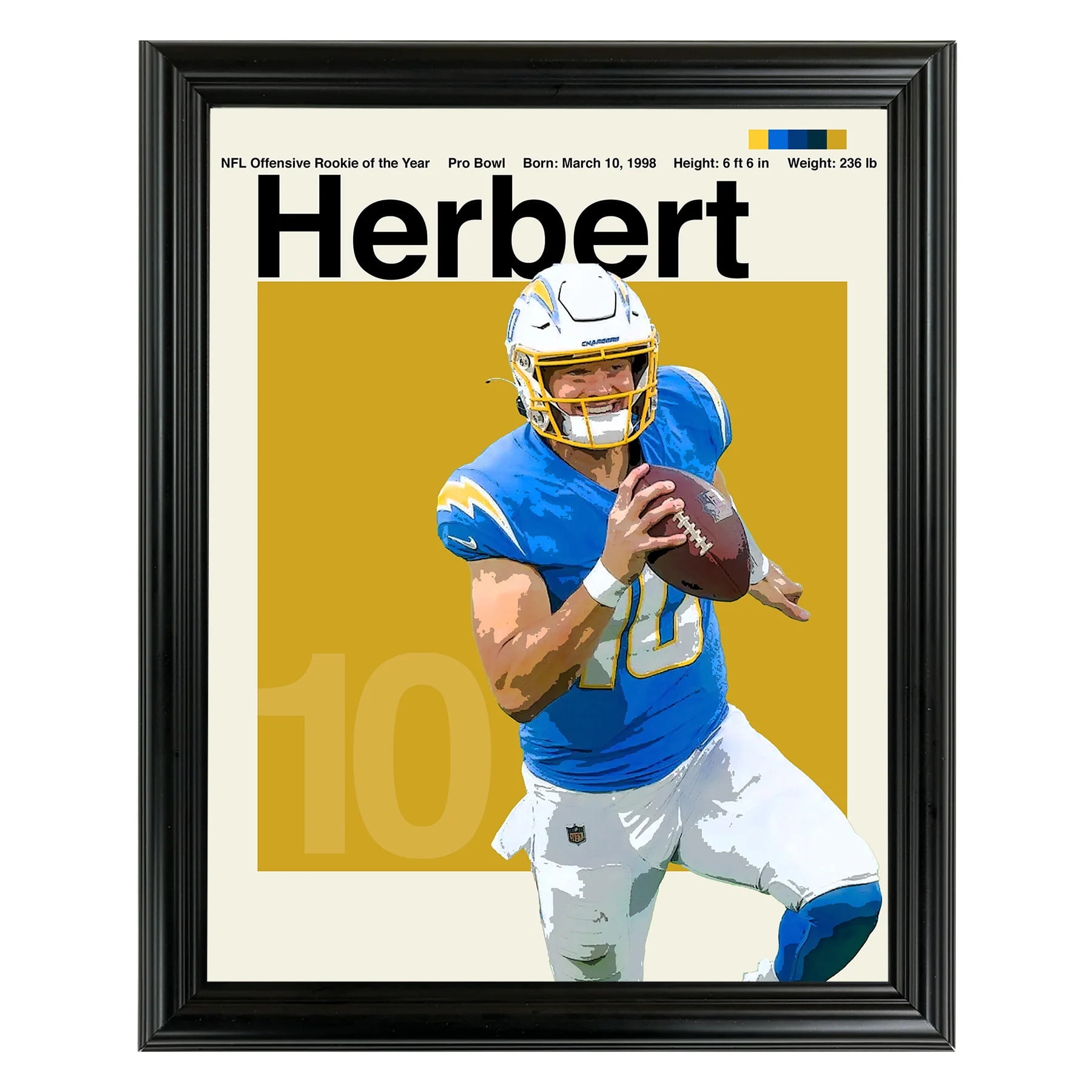 Justin Herbert Framed Sports Art Photo by Thomas Maxwell
