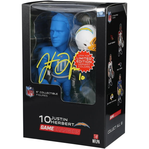 Justin Herbert Los Angeles Chargers Auto graphed GameChangers Series 3 Blue 6" Figurine - Fanatics Authentic Certified