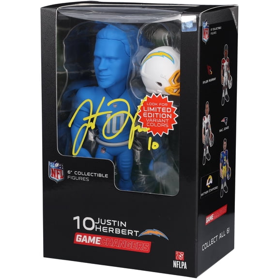 Justin Herbert Los Angeles Chargers Auto graphed GameChangers Series 3 Blue 6" Figurine - Fanatics Authentic Certified
