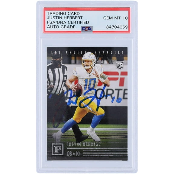 Justin Herbert Los Angeles Chargers Autographed 2020 Panini Chronicles #PA-3 PSA Authenticated 10 Rookie Card - Fanatics Authentic Certified