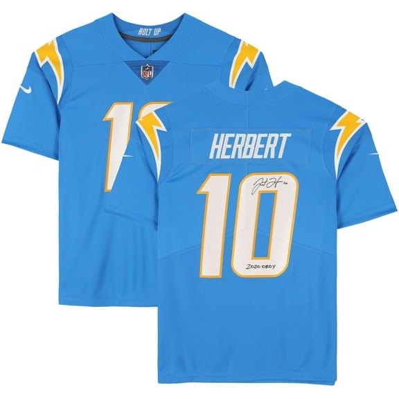 Justin Herbert Los Angeles Chargers Autographed Powder Blue Limited Jersey with "2020 OROY" Inscription - Fanatics Authentic Certified