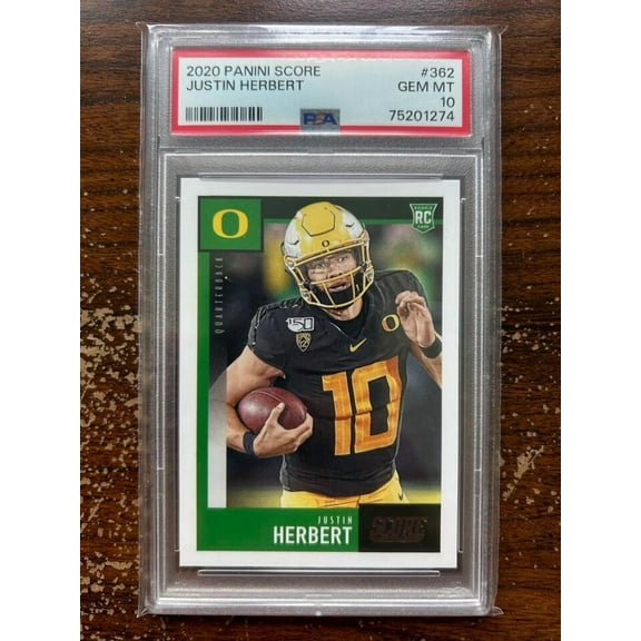 Justin Herbert RC #362 - 2020 Panini Score - PSA 10 GEM MT