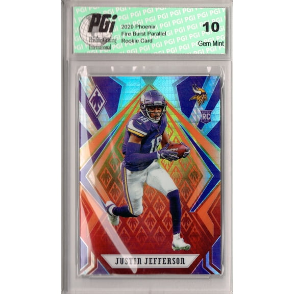 Justin Jefferson 2020 Phoenix #111 Fanatics Fire Burst Rookie Card PGI 10