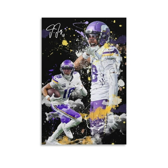 Justin Jefferson American Football Canvas Wall Art Posters For Room Aesthetic And Decor 28 Poster For Bedroom Bathroom Living Room Office Kitchen Decor