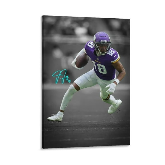 Justin Jefferson American Football Canvas Wall Art Posters For Room Aesthetic And Decor 39 Poster For Bedroom Bathroom Living Room Office Kitchen Decor