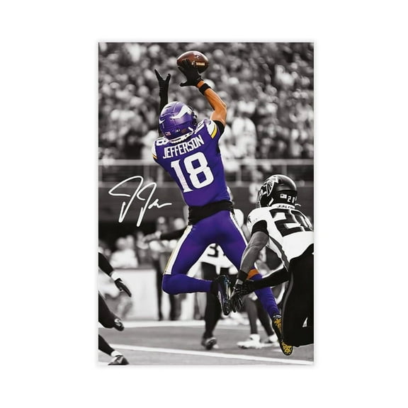 Justin Jefferson Canvas Poster Bedroom Decor Landscape Office Room Decor Gift
