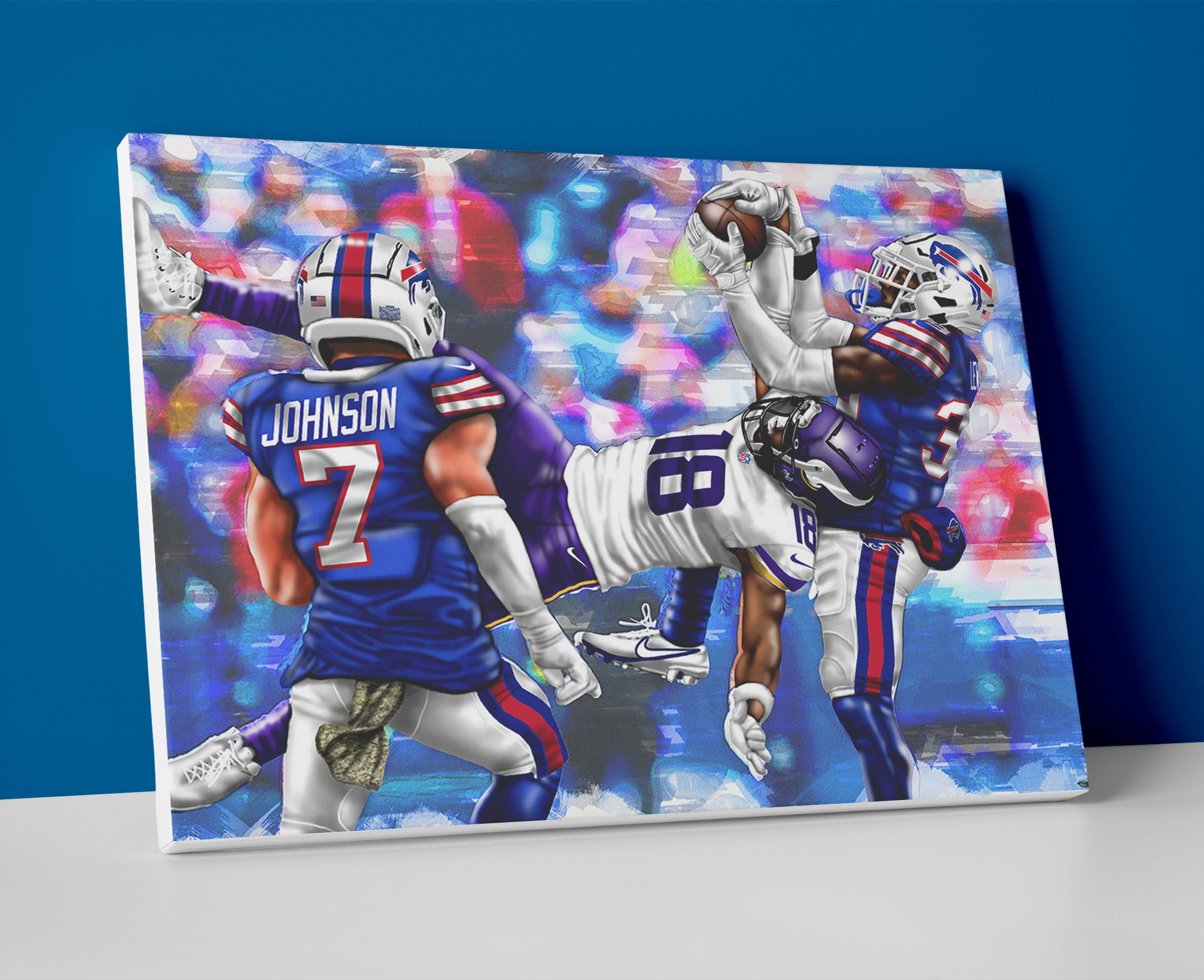 Justin Jefferson Painting Poster or Wrapped Canvas