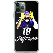 Justin Jefferson Vikings Football Phone Case Thermoplastic Polyurethane Shock-Absorbent Transparent Compatible with iPhone 11 6.1 Inch