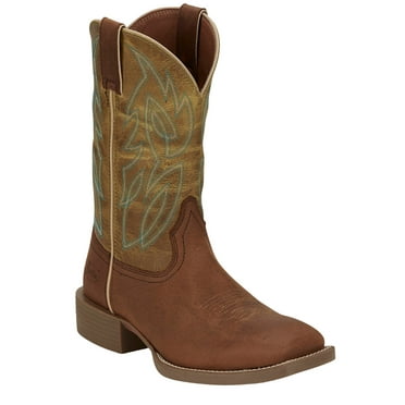 Justin Men's 11" Canter Western Boot Broad Square Toe Brown 8 D(M) US