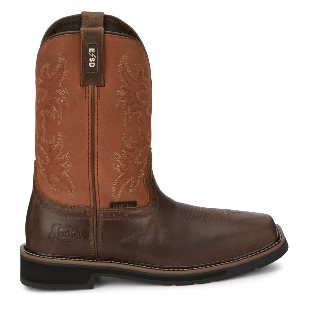 Justin Men's Actuator Western Work Boot Composite Toe ONE SIZE
