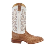 Justin Mens Aqha Full-Quill Ostrich Western Boot Broad Square Toe - 8572 10.5 EE US