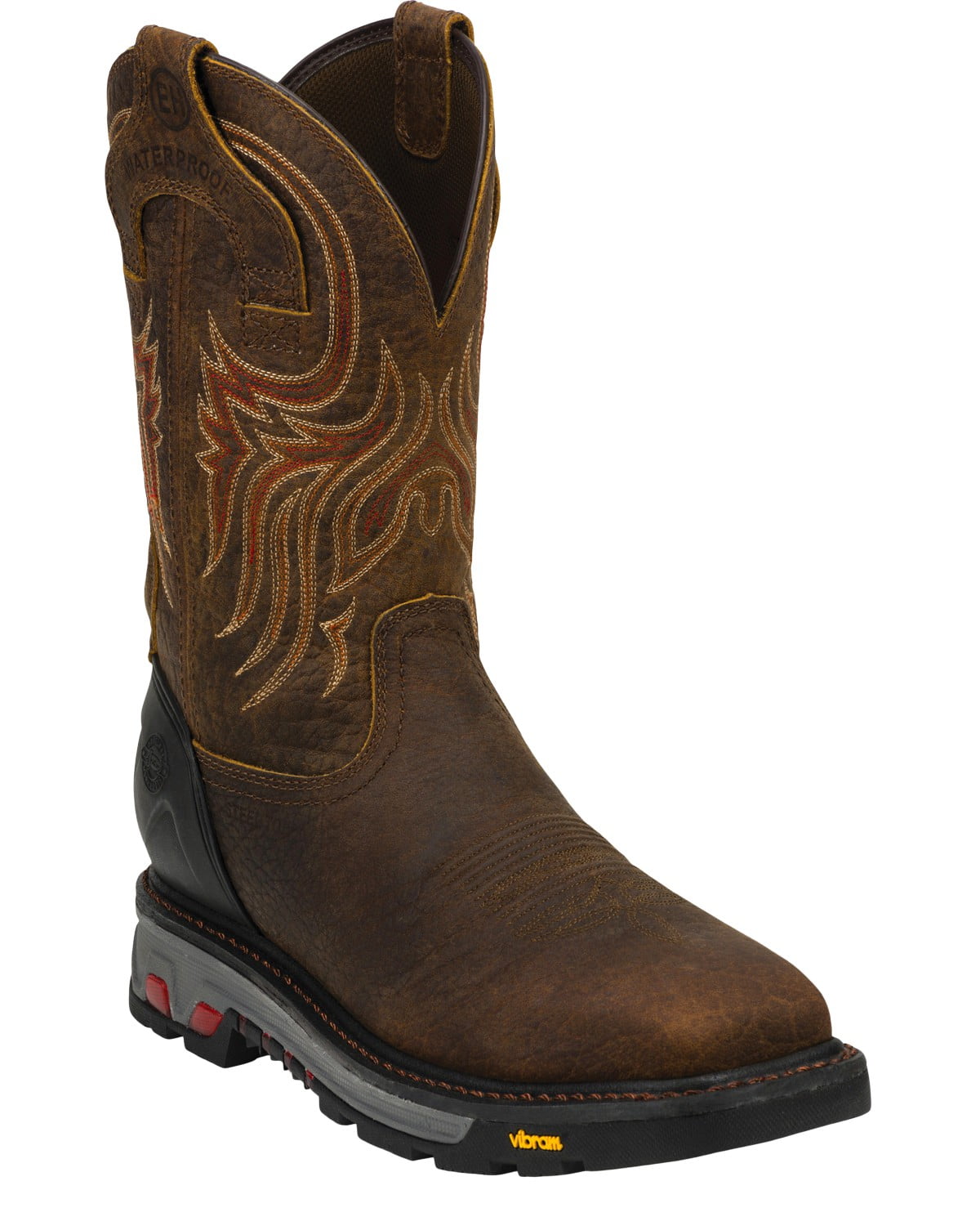 Justin Men's Eh Waterproof Work Boot Steel Toe - WK2111 15 EE US ...