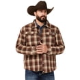 thumbnail image 1 of Justin Men's Jackson Plaid Print Snap Shacket - J-1458-RST, 1 of 4