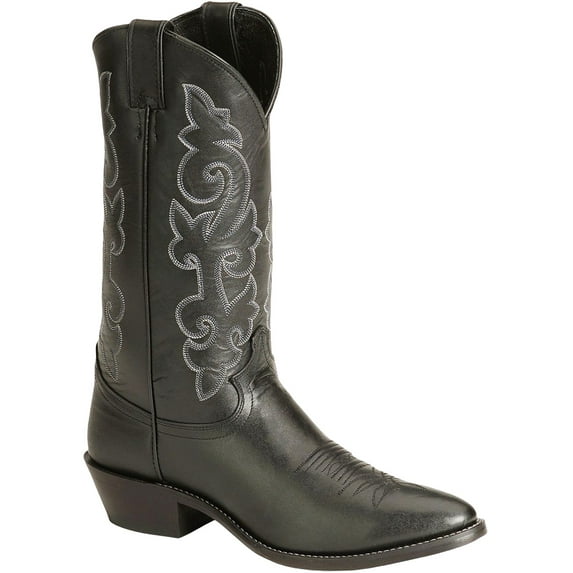 Justin Men's London Calfskin Western Boot Round Toe Black 8 D(M) US