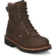 thumbnail image 1 of Justin Men's Rivot 8" Steel Toe Electrical Hazard Slip-Resisting Lace-Up Work Boots, Brown, Size 9 (EE) - OW441, 1 of 8