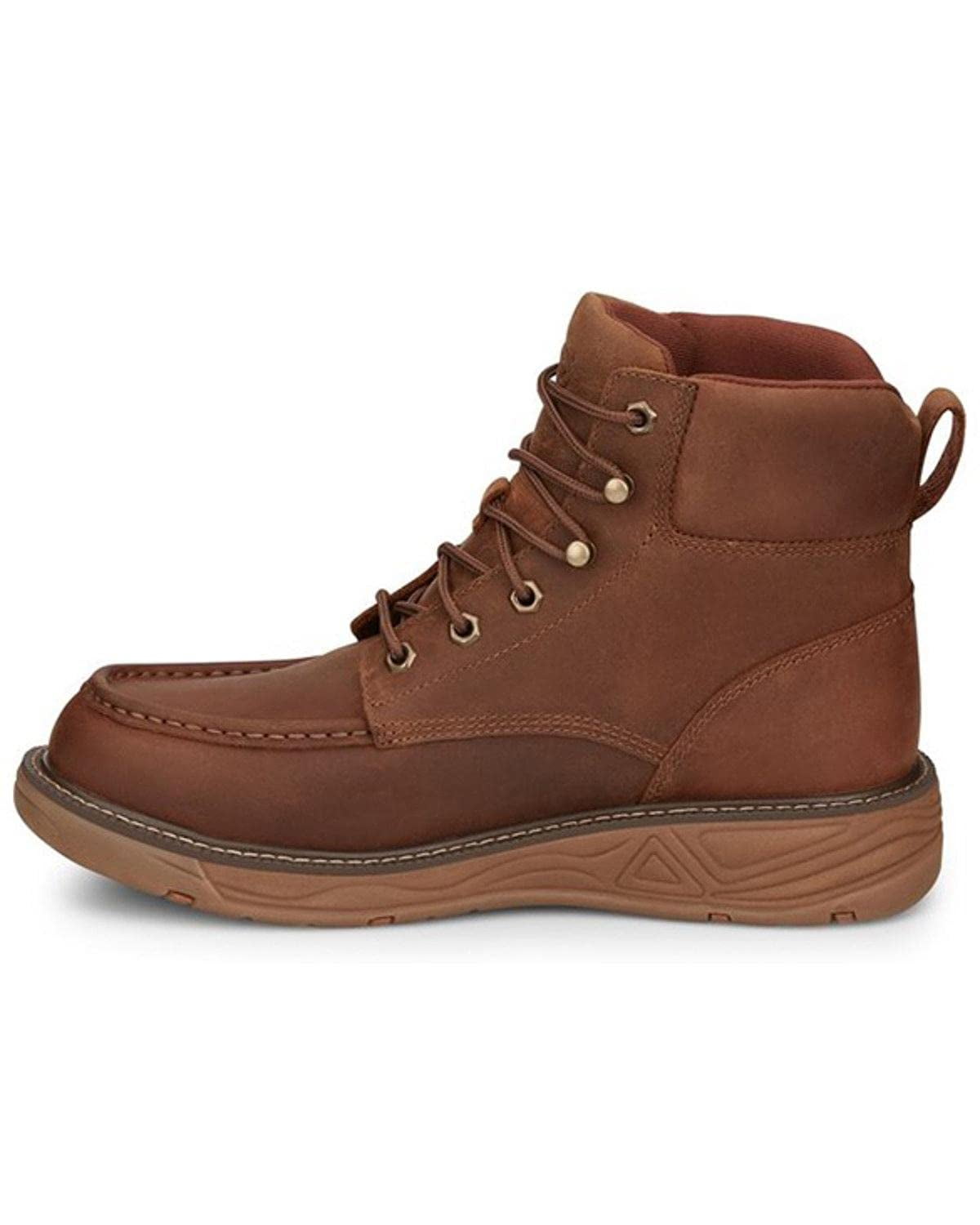 Justin Men s Rush Waterproof 6 Lace Up Nano Non Comp Wedge Work Boot Moc Brown 8.5 D M US Walmart