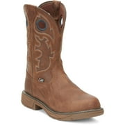 Justin Mens Rush Western Work Boot Composite Toe ONE SIZE BROWN