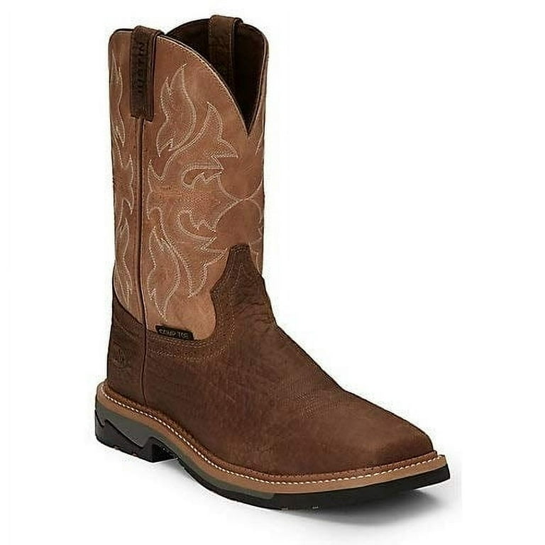 Justin men's stampede square toe clearance work boots