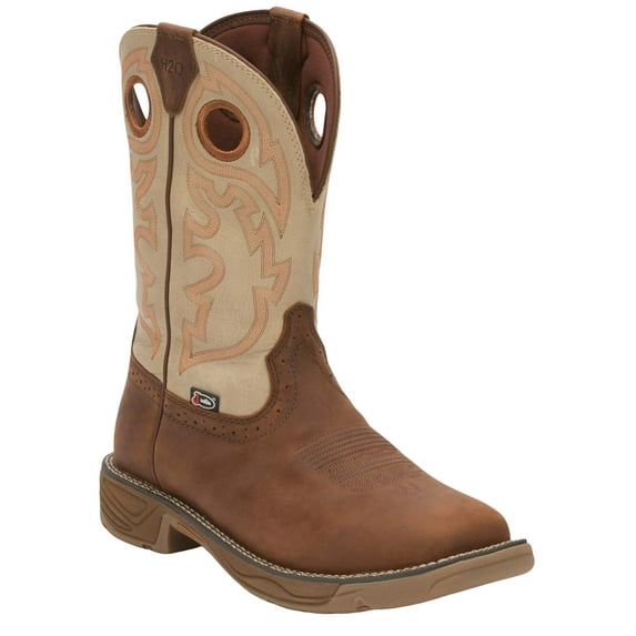 Justin Men's Stampede Rush Western Work Boot Composite Toe Brown 10 D(M) US