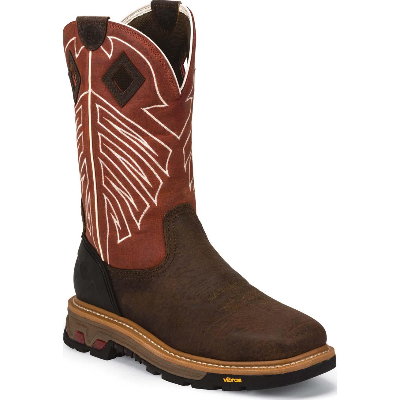 Justin pull on work boots steel toe online
