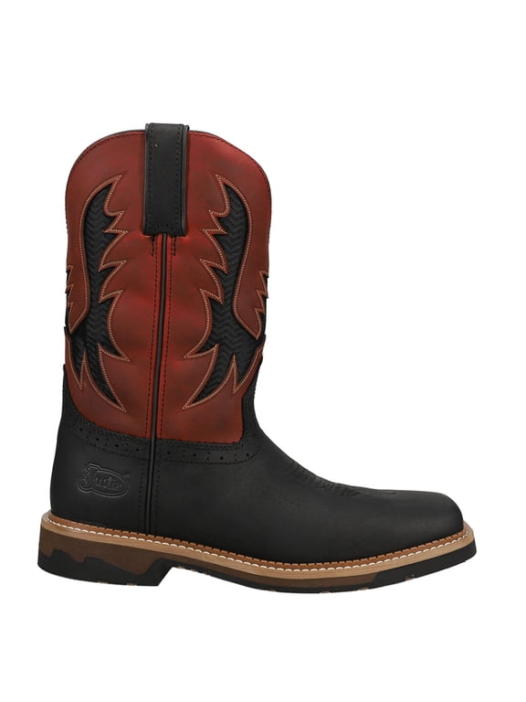 Boot Company Justin Mens Stampede Bolt Coal Black 11 In Top Soft Square Toe Work Boot Black 13 D