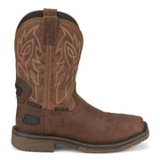 Justin Mens Broncy Waterproof Western Work Boot Composite Toe Brown 10.5 DM US