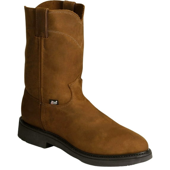 Justin Men's Conductor Electrical Hazard Pull-On Work Boot Soft Toe Brown 12 D(M) US