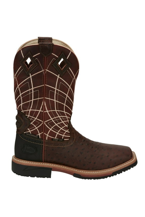 Men's Derrickman Western Work Boot Composite Toe Cognac 9.5 D(M) US