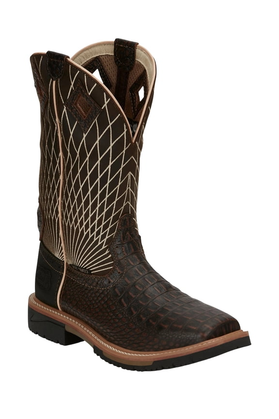 Men's Derrickman Western Work Boot Composite Toe Cognac 9.5 D(M) US