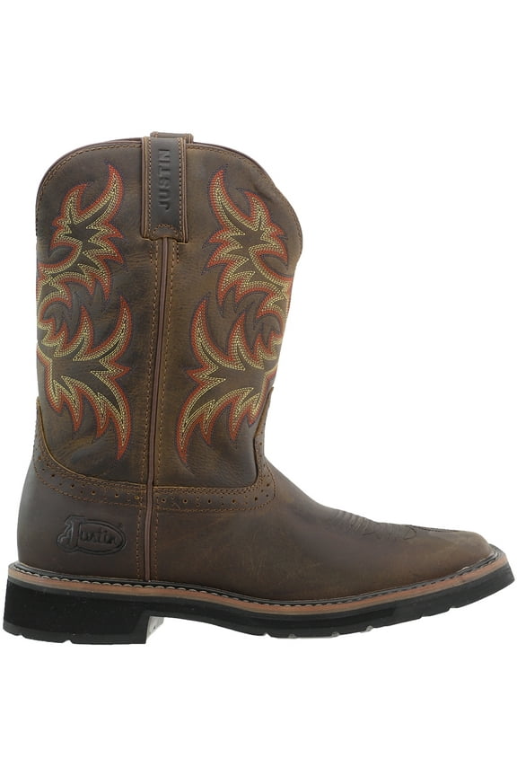 Justin Original Work Boots Men's Driller Pull-On Square Toe Work Boot