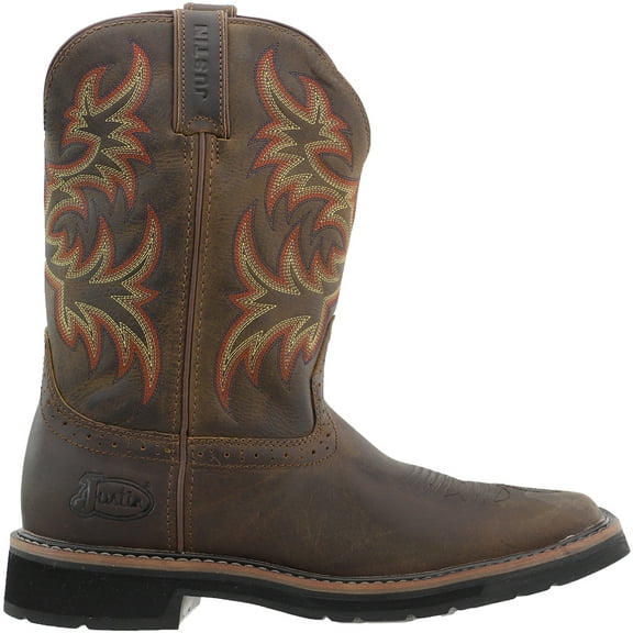 Justin Original Work Boots Men's Driller Pull-On Square Toe Work Boot