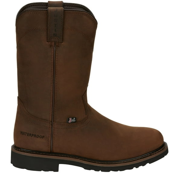 Justin Men's Drywall Waterproof Work Boot Soft Toe Brown 12 D(M) US