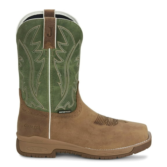 Justin Original Workboots Mens Nitread 11 Inch Waterproof Soft Toe