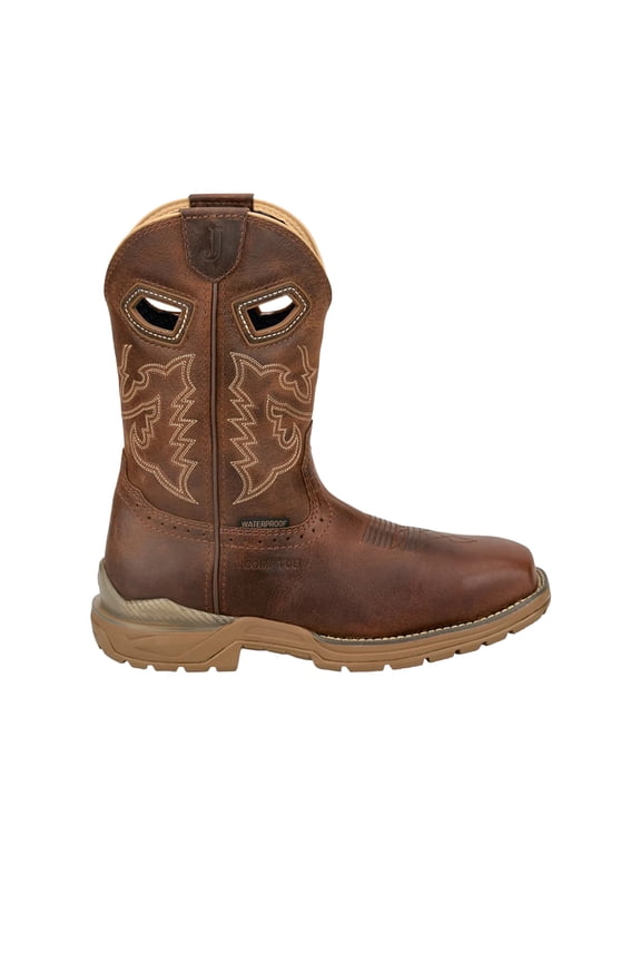 Boot Company Men`s Justin Warhawk 11In H20 Brown Nano Square Toe Work Boot Brown 7 D