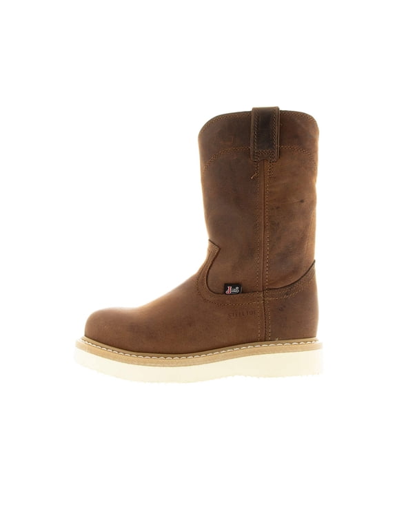 Justin Boot Company Men Justin RAM 10" Brown Wedge Steel Round Toe Work Boot Brown 8.5 D