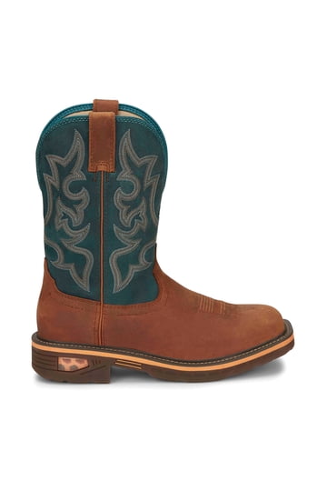 Justin Mens SE462 Leather Composite Square‎ Toe Work Boots EH Rated Size 9.5D Mens justin work square - Gem main image 3