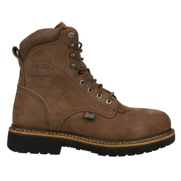 Justin Original Workboots Mens Rivot 8 Inch Waterproof Steel Toe   Work Saf