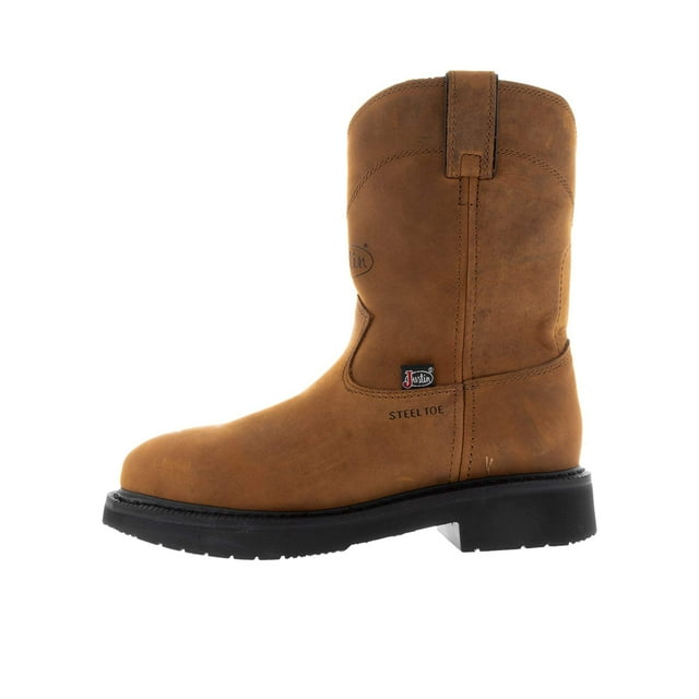 Justin Original Workboots Mens RoundUp 10 Inch Electrical Hazard Steel Toe