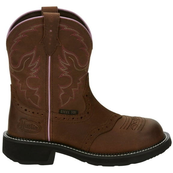 Justin Women's Wanette Western Work Boot Steel Toe Distressed Brown 6 M US