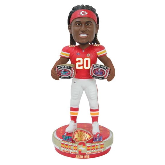 Justin Reid (Kansas City Chiefs) Back to Back Super Bowl LVIII Champs 8" Bobblehead by FOCO