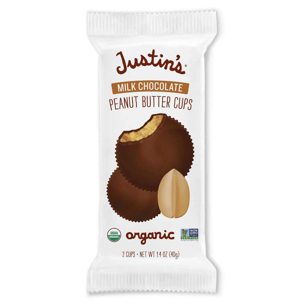 Justin's Nut Butter Organic Peanut Butter Cups Milk Chocolate, 1.4 Oz