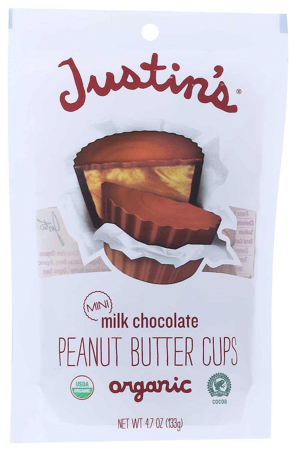 Justin'S Nut Butter Peanut Butter Cups Organic Milk Chocolate Mini, 4.7 Oz