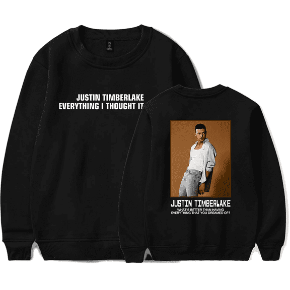 Justin Timberlake Merch Long Sleeve Crewneck Photo Print Hoodie Men Women Fashion Sweatshirt Streetwear