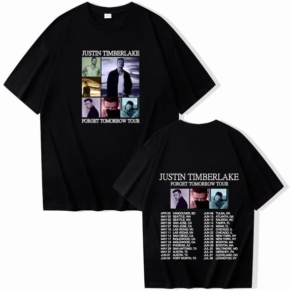 Justin Timberlake Merch T Shirts Forget Tomorrow World Tour T-Shirt Women Men Fashion Crewneck Short Sleeve Tee Tops