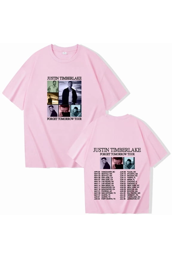 Justin Timberlake Merch T Shirts Forget Tomorrow World Tour T-Shirt Women Men Fashion Crewneck Short Sleeve Tee Tops