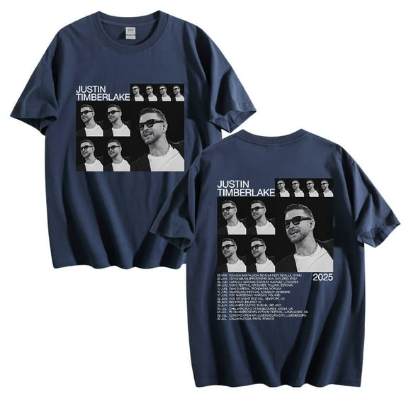 Justin Timberlake Tour 2025 Cotton Tshirt Hip Hop Short Sleeve Vintage 90s Tops Tees