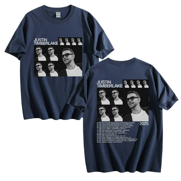 Justin Timberlake Tour 2025 Cotton Tshirt Hip Hop Short Sleeve Vintage 90s Tops Tees