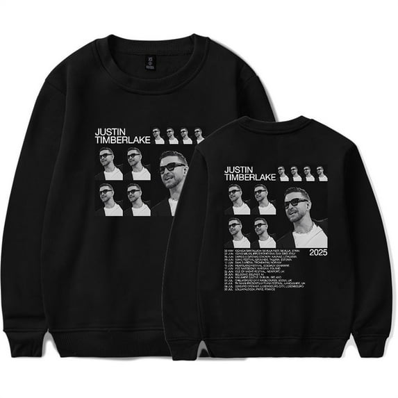 Justin Timberlake Tour 2025 Sweatshirts Men Women Crewneck Hip Hop Long Sleeve Tops