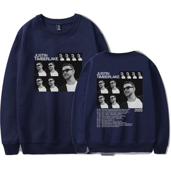 Justin Timberlake Tour 2025 Sweatshirts Men Women Crewneck Hip Hop Long Sleeve Tops